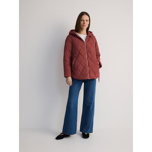 Reserved - Pikowana kurtka z kapturem - brudny róż Reserved M Reserved