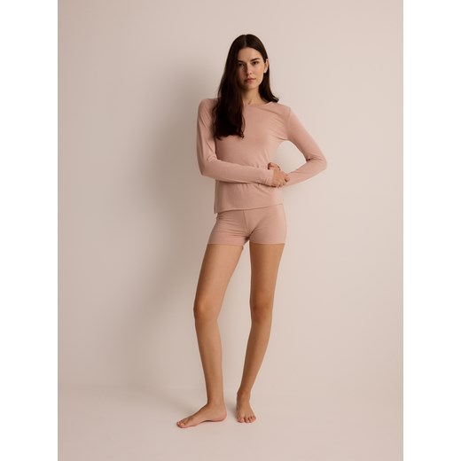 Reserved - Dwuczęściowa piżama z wiskozą - brudny róż Reserved S Reserved