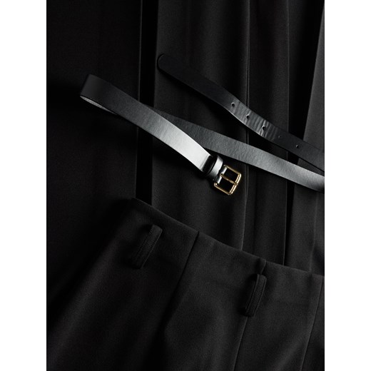 Reserved - Szerokie spodnie z zakładkami - czarny Reserved M Reserved