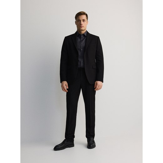 Reserved - Marynarka slim fit z dodatkiem wiskozy - czarny Reserved 48 Reserved