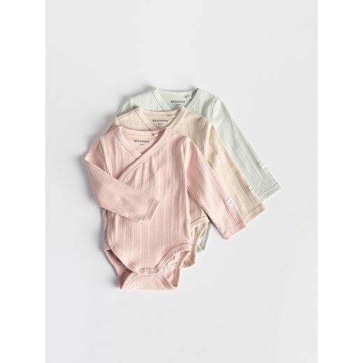 Reserved - Kopertowe body 3 pack - brudny róż ze sklepu Reserved w kategorii Odzież dla niemowląt - zdjęcie 178296725