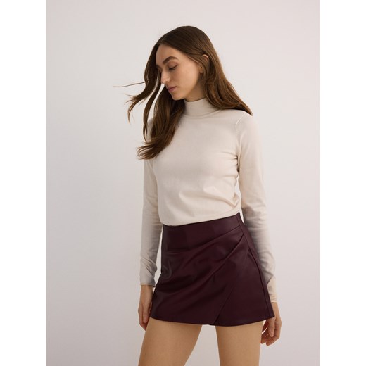 Reserved - Spódnico-szorty z imitacji skóry - burgundowy ze sklepu Reserved w kategorii Szorty - zdjęcie 178297969