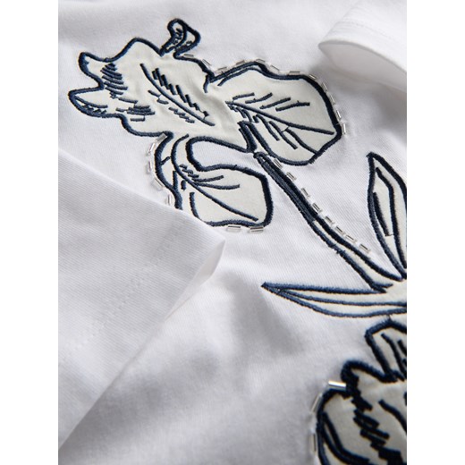 Bluzka damska Reserved z bawełny z haftem z krótkim rękawem 