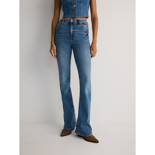 Reserved - Jeansy flare high waist - niebieski ze sklepu Reserved w kategorii Jeansy damskie - zdjęcie 178298608