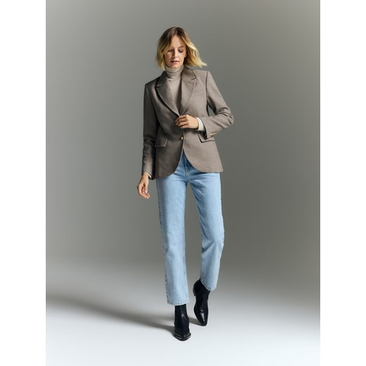 Reserved - Dopasowane body z golfem - beżowy Reserved S Reserved