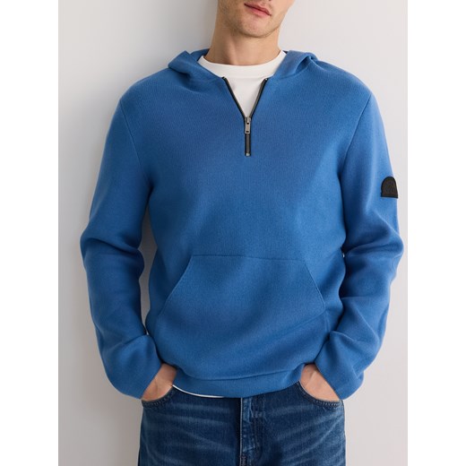 Reserved - Sweter z kapturem - niebieski Reserved S Reserved