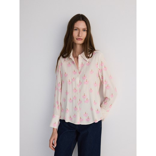 Reserved - Wzorzysta koszula z wiskozy - wielobarwny Reserved L Reserved