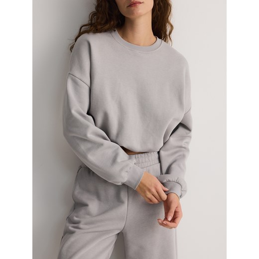 Reserved - Krótka bluza ze ściągaczem - jasnoszary Reserved L Reserved