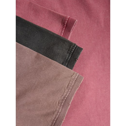 Bluzka damska Reserved brązowa bawełniana z okrągłym dekoltem z krótkim rękawem 