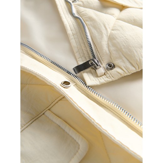 Reserved - Pikowana kurtka z kapturem - złamana biel Reserved XXL Reserved