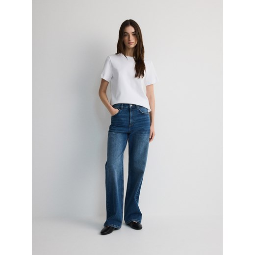 Reserved - Jeansy wide leg - granatowy Reserved 34 Reserved