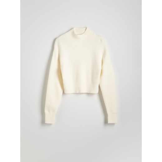Reserved - Sweter ze stójką - złamana biel ze sklepu Reserved w kategorii Swetry damskie - zdjęcie 178300759