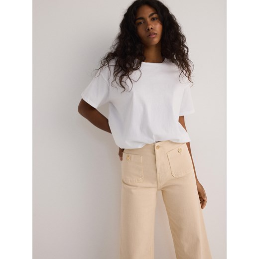 Beżowe jeansy damskie Reserved casual 