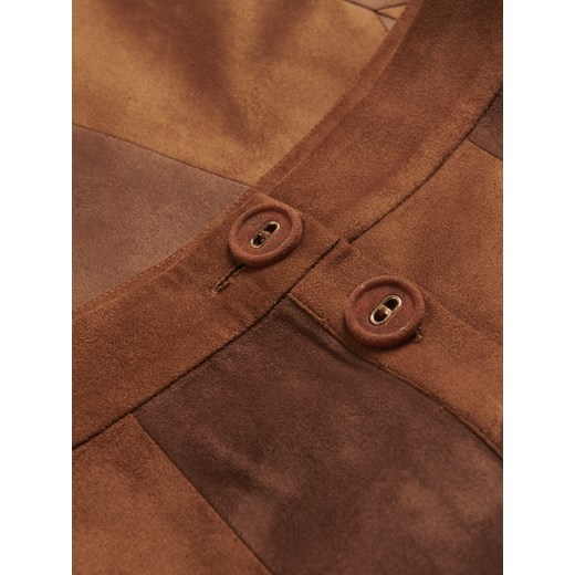 Reserved - Spódnica z imitacji zamszu - brązowy Reserved M Reserved