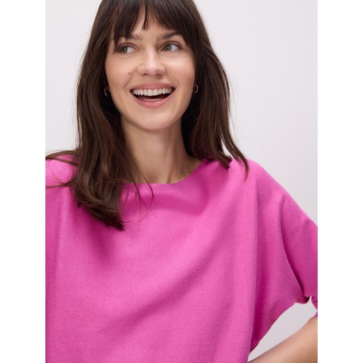 Reserved - Gładki sweter z wiskozą - fuksja Reserved XL Reserved