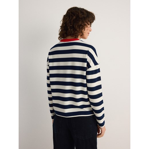 Reserved - Bluza regular w paski - granatowy Reserved M Reserved