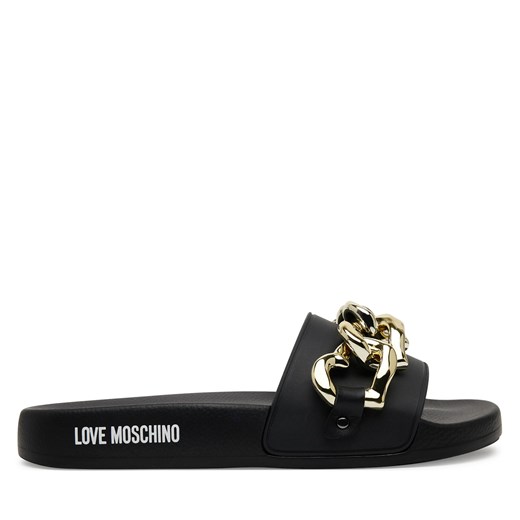 Klapki damskie Love Moschino na płaskiej podeszwie casual bez zapięcia