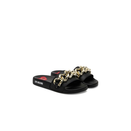 Klapki damskie Love Moschino na płaskiej podeszwie casual 