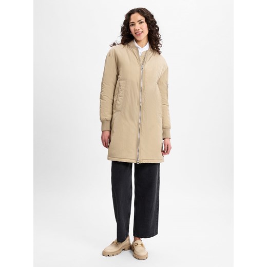 Marc O'Polo Krótki płaszcz damski Kobiety Sztuczne włókno piaskowy jednolity ze sklepu vangraaf w kategorii Płaszcze damskie - zdjęcie 178316345