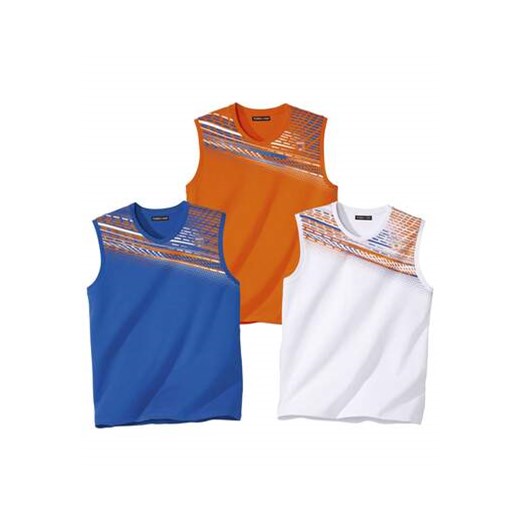 Zestaw 3 sportowych t-shirtów bez rękawów ze sklepu Atlas For Men w kategorii T-shirty męskie - zdjęcie 178316398