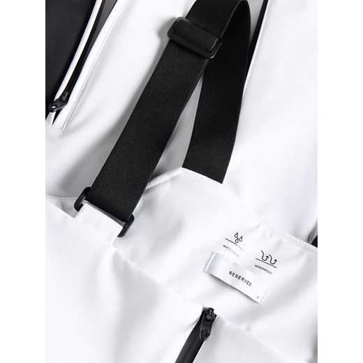 Reserved - Spodnie water-repellent z szelkami - złamana biel ze sklepu Reserved w kategorii Spodnie damskie - zdjęcie 178319036