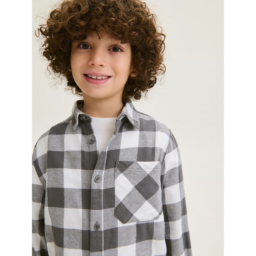 Reserved - Flanelowa koszula regular fit - ciemnoszary ze sklepu Reserved w kategorii Koszule chłopięce - zdjęcie 178319318