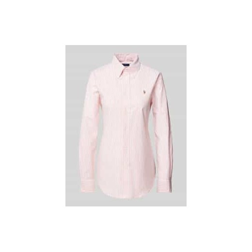 Bluzka koszulowa o kroju slim fit z wyhaftowanym logo ze sklepu Peek&Cloppenburg  w kategorii Koszule damskie - zdjęcie 178320596