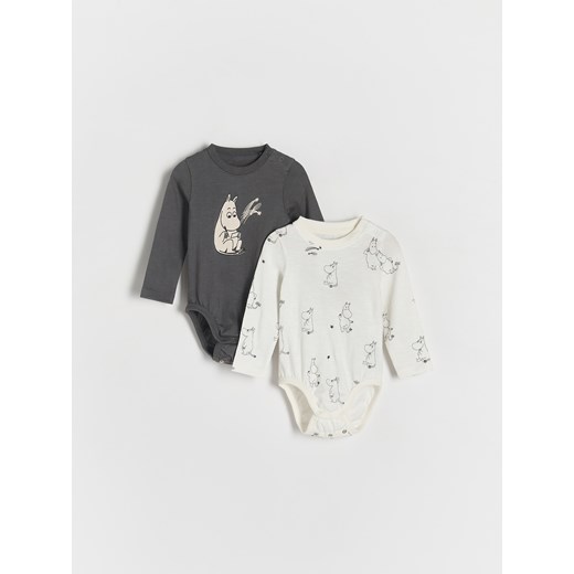 Reserved - Body z regulacją Muminki 2 pack - złamana biel ze sklepu Reserved w kategorii Odzież dla niemowląt - zdjęcie 178322206