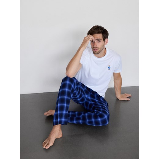 Reserved - Dwuczęściowa piżama z haftem - biały Reserved XL Reserved