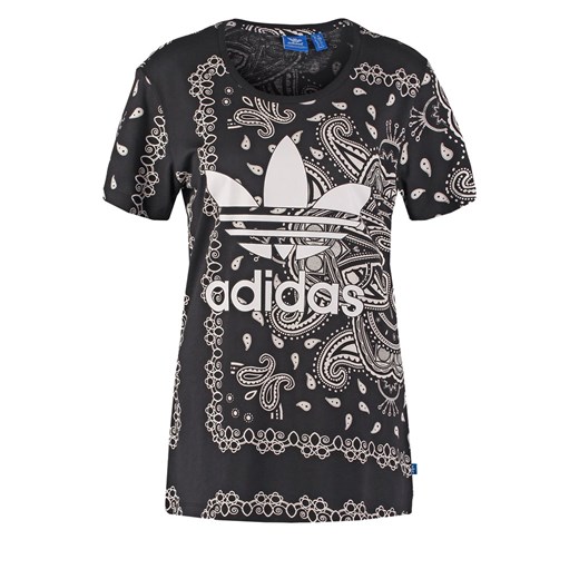 adidas Originals Tshirt z nadrukiem black/white zalando szary abstrakcyjne wzory