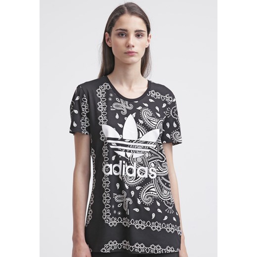 adidas Originals Tshirt z nadrukiem black/white zalando  Bluzki bawełniane