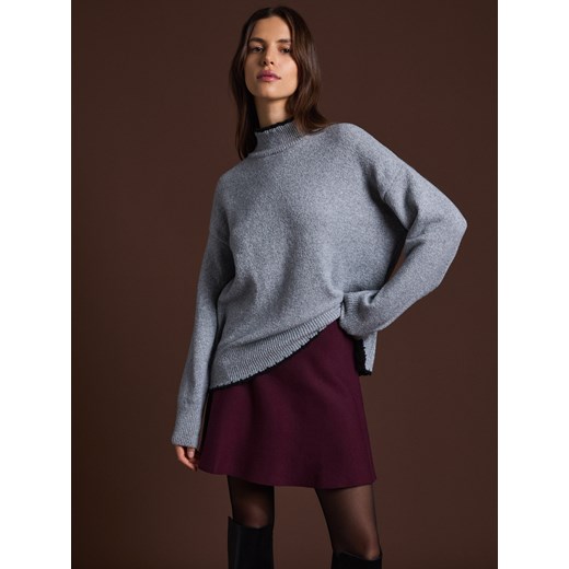 Reserved - Sweter z kontrastową wstawką - szary ze sklepu Reserved w kategorii Swetry damskie - zdjęcie 178323867