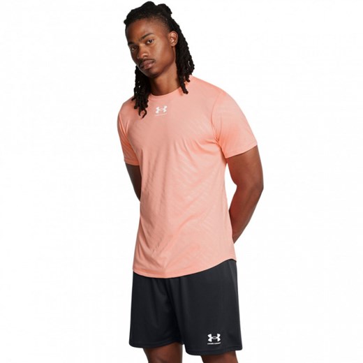 Męska koszulka treningowa Under Armour UA Challenger Pro Training Printed Short Sleeve - pomarańczowa ze sklepu Sportstylestory.com w kategorii T-shirty męskie - zdjęcie 178324315