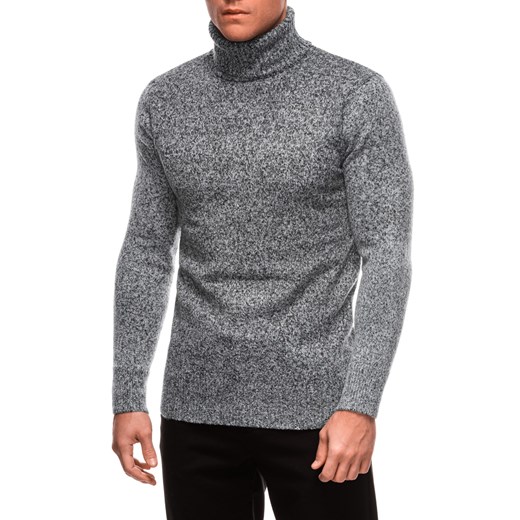 Sweter męski z golfem 247E - grafitowy ze sklepu Edoti w kategorii Swetry męskie - zdjęcie 178326065