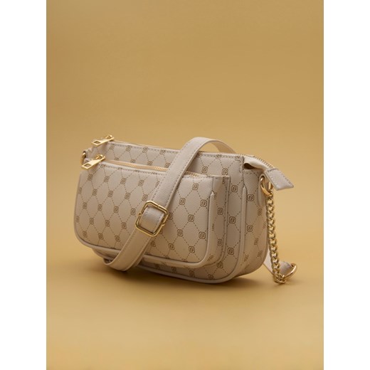 Sinsay - Torebka crossbody z monogramem - beżowy Sinsay One Size Sinsay