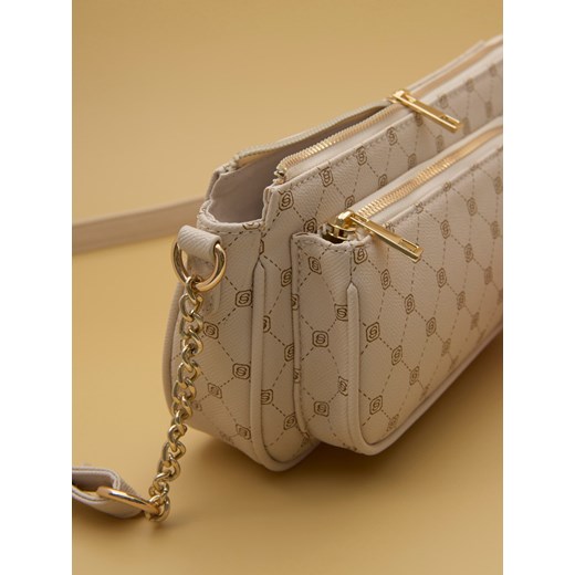 Sinsay - Torebka crossbody z monogramem - beżowy Sinsay One Size Sinsay