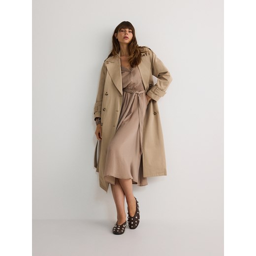 Reserved - Sukienka midi - beżowy Reserved M Reserved