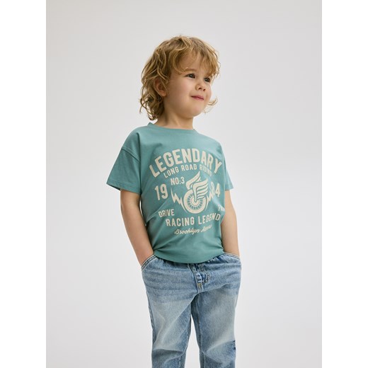 Reserved - Bawełniany t-shirt - morski ze sklepu Reserved w kategorii T-shirty chłopięce - zdjęcie 178333919
