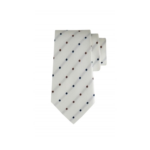 Beżowy krawat Lambert wolczanka szary 