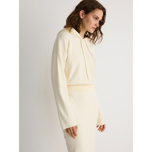Reserved - Sweter z kapturem - kremowy ze sklepu Reserved w kategorii Swetry damskie - zdjęcie 178334686