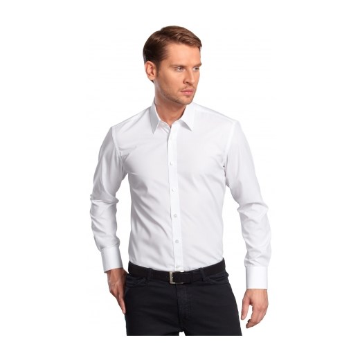 Biała koszula męska Lambert wolczanka szary 