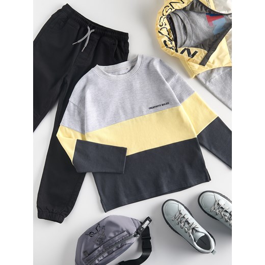 Reserved - Strukturalny longsleeve - jasnoszary Reserved 170 (13-14 lat) Reserved