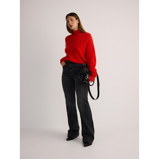 Reserved - Wełniany golf z dodatkiem kaszmiru - pomarańczowy Reserved S okazyjna cena Reserved