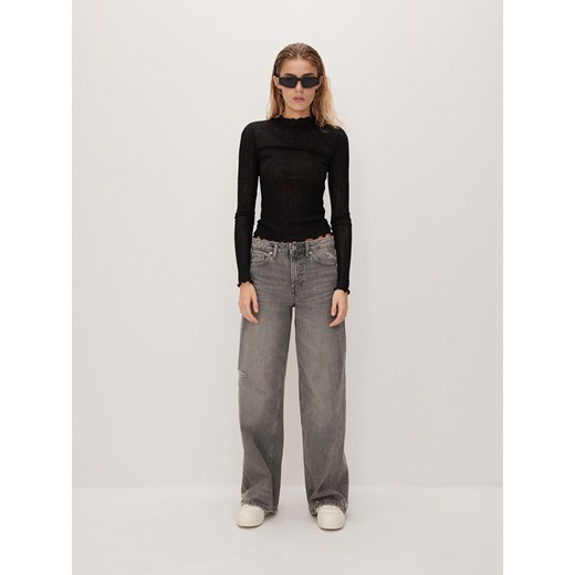 Reserved - Jeansy wide leg - szary ze sklepu Reserved w kategorii Jeansy damskie - zdjęcie 178336018