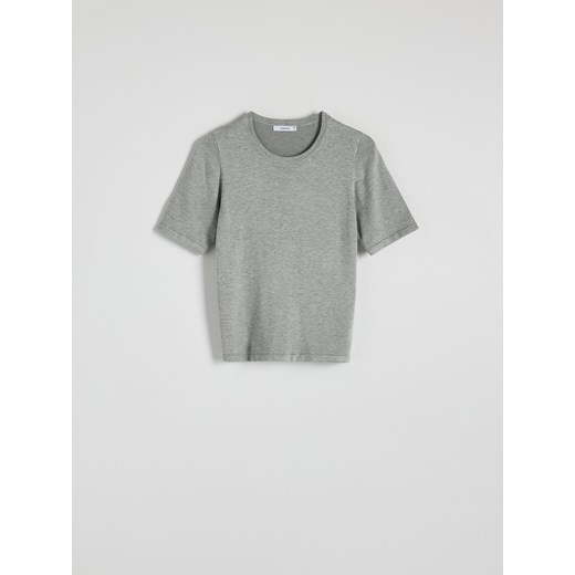 Reserved - Dzianinowa bluzka z wiskozą - szary Reserved XS Reserved