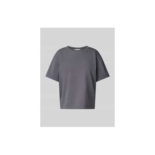 T-shirt z prążkowanym,okrągłym dekoltem model ‘FIZVALLEY’ ze sklepu Peek&Cloppenburg  w kategorii Bluzki damskie - zdjęcie 178339249