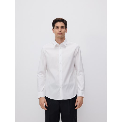 Reserved - Bawełniana koszula slim fit - biały ze sklepu Reserved w kategorii Koszule męskie - zdjęcie 178339377