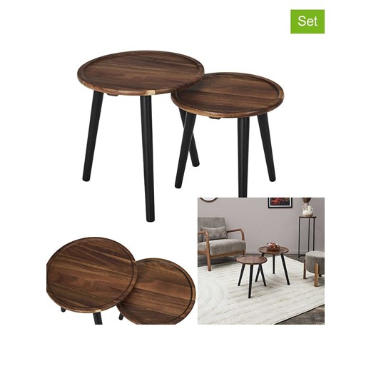 THE HOME DECO FACTORY Stoliki (2 szt.) w kolorze brązowym ze sklepu Limango Polska w kategorii Stoliki kawowe - zdjęcie 178340239