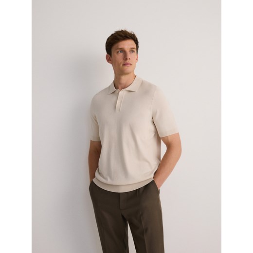 Reserved - Wiskozowy sweter polo - złamana biel Reserved M wyprzedaż Reserved