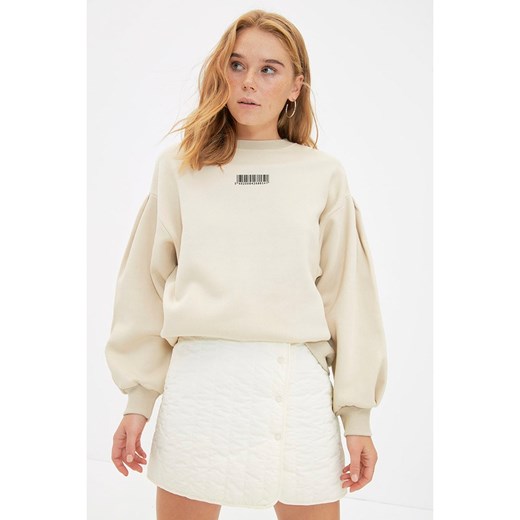 trendyol Bluza w kolorze beżowym ze sklepu Limango Polska w kategorii Bluzy damskie - zdjęcie 178343388
